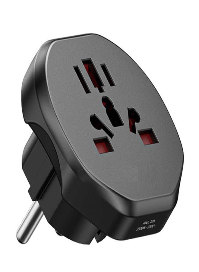 CARE CASE Universal Travel Adapter, Black, Type A, B, C, D, E, F, G, H, I, J, K, L, M, N, O, AC power plug (AU/EU/US/UK), 2500W, 110-240V, 2.4E+2V, Z2 - Image 1